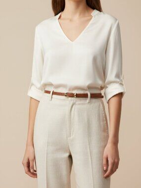 Slim Faux Leather Belt with Gold Pin Buckle, Women's Accessories, Brown Belt